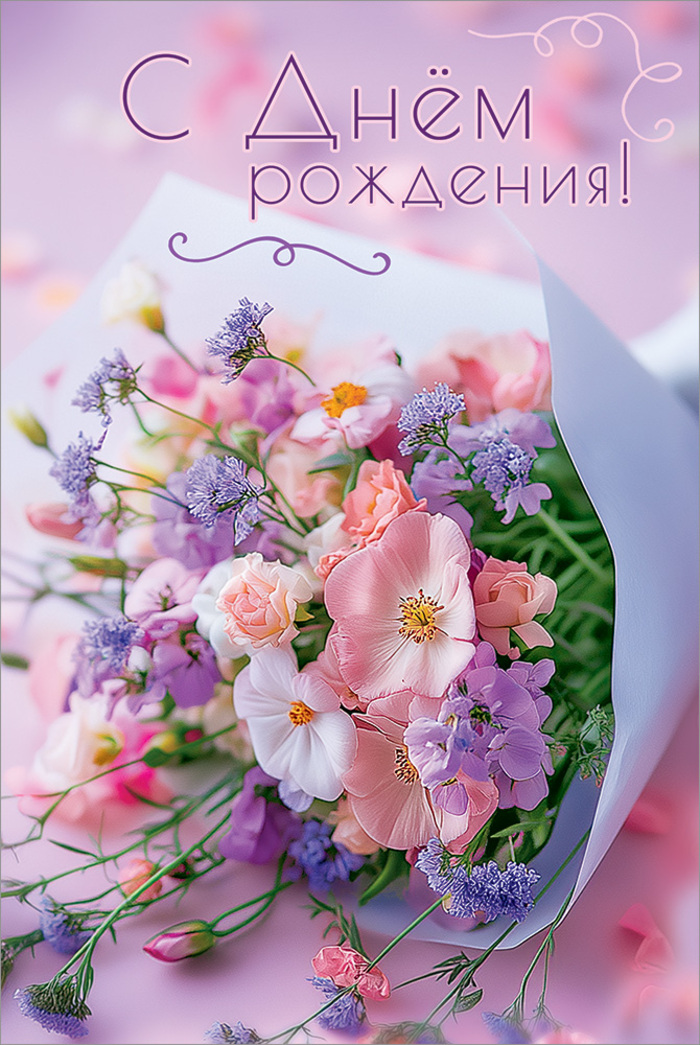 

5.0001246 Открытка А5 С Днем рождения! (жен) С текстом УФ-лак